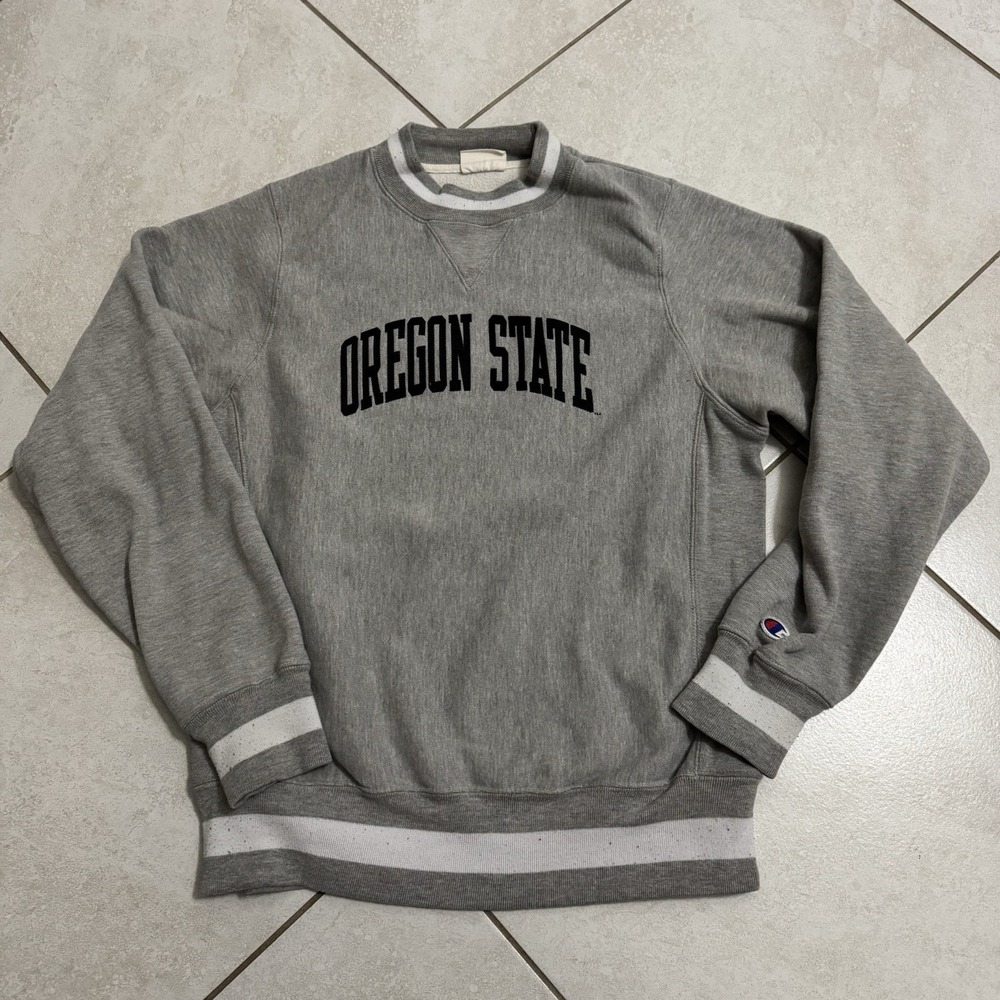 Oregon‎ State Beavers Sweatshirt Mens S Champion Reverse Weave Gray Crewneck Y2K